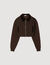 Kort sweatshirt bi-materiaal