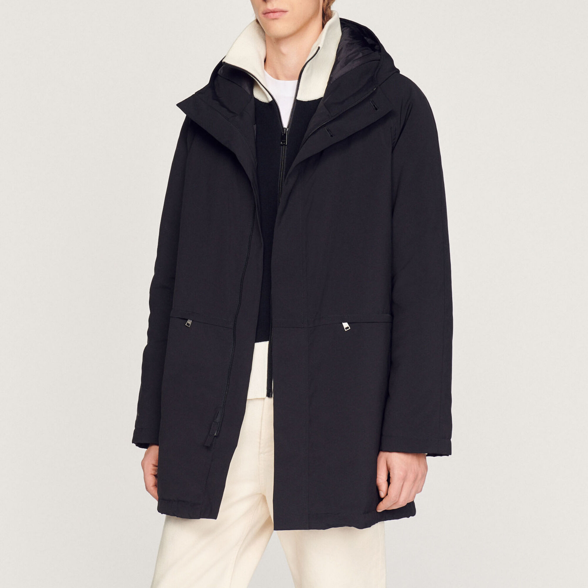 Parka van technische joggingstof