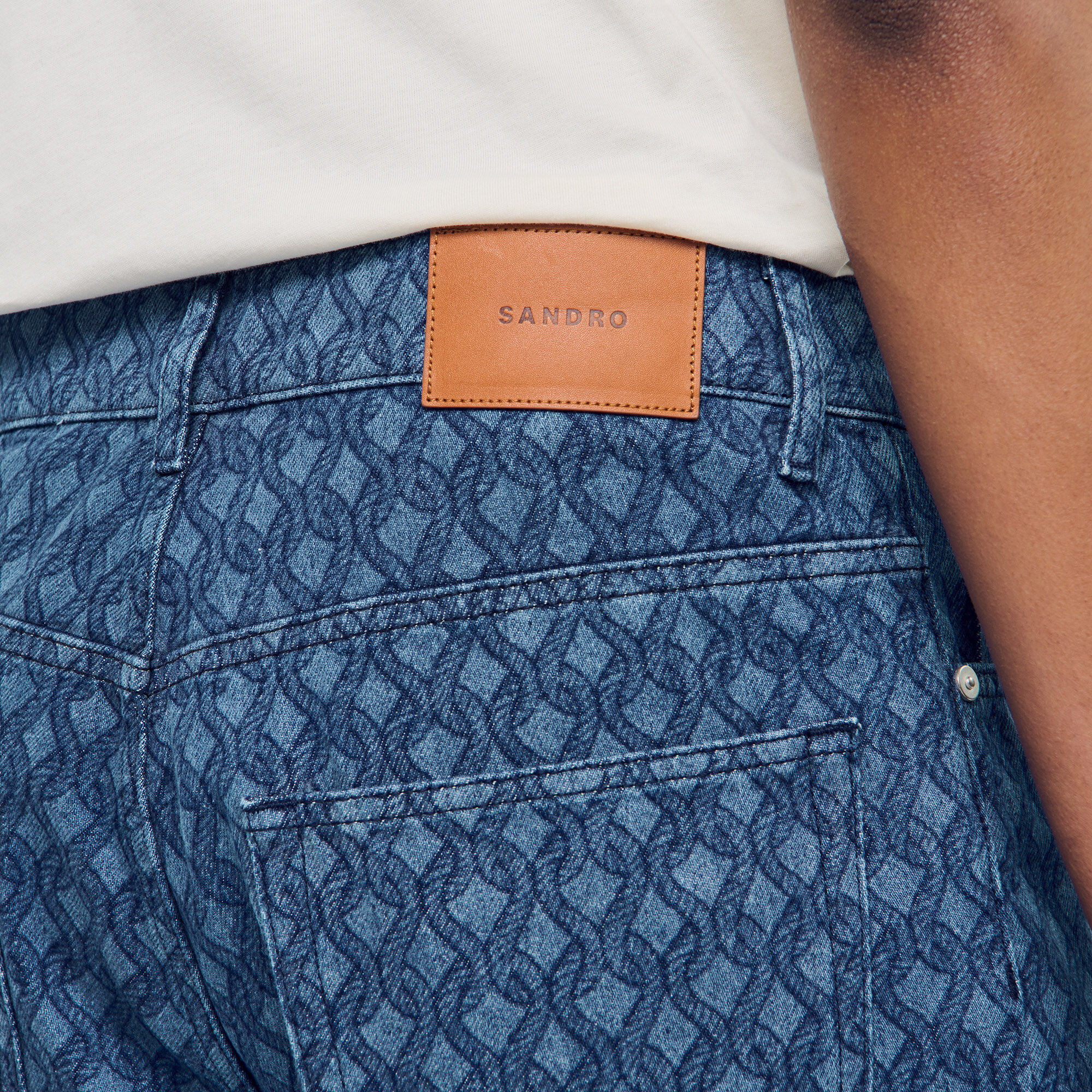 Jeans baggy met touwpatroon