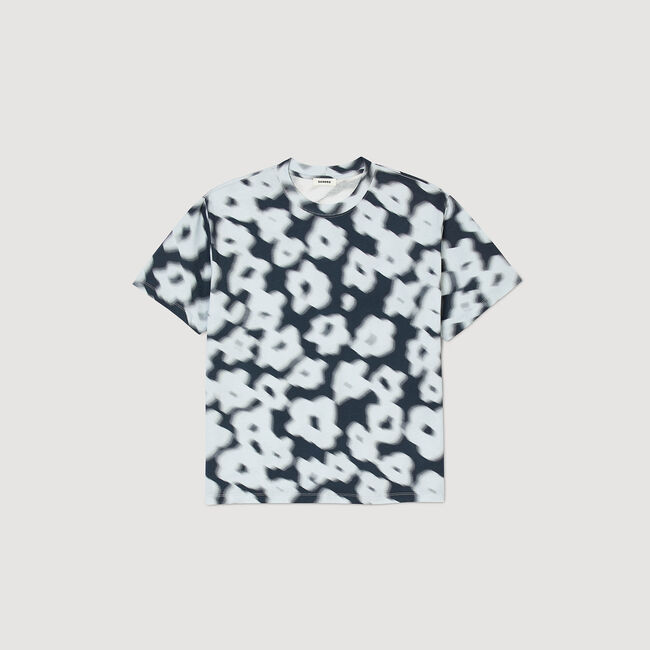 Katoenen T-shirt met zachte bloemenprint