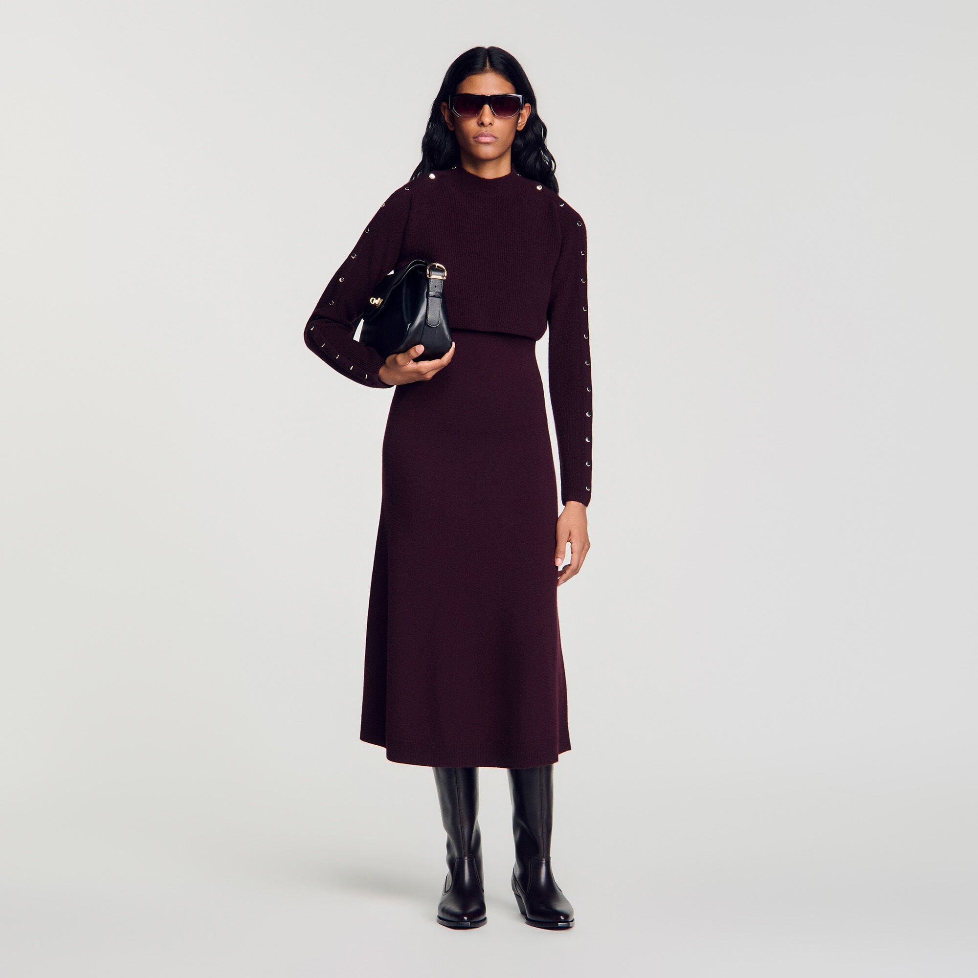 Lange gebreide 2-in-1 jurk - Vrouw | Sandro