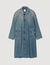 Lange jas stone washed denim