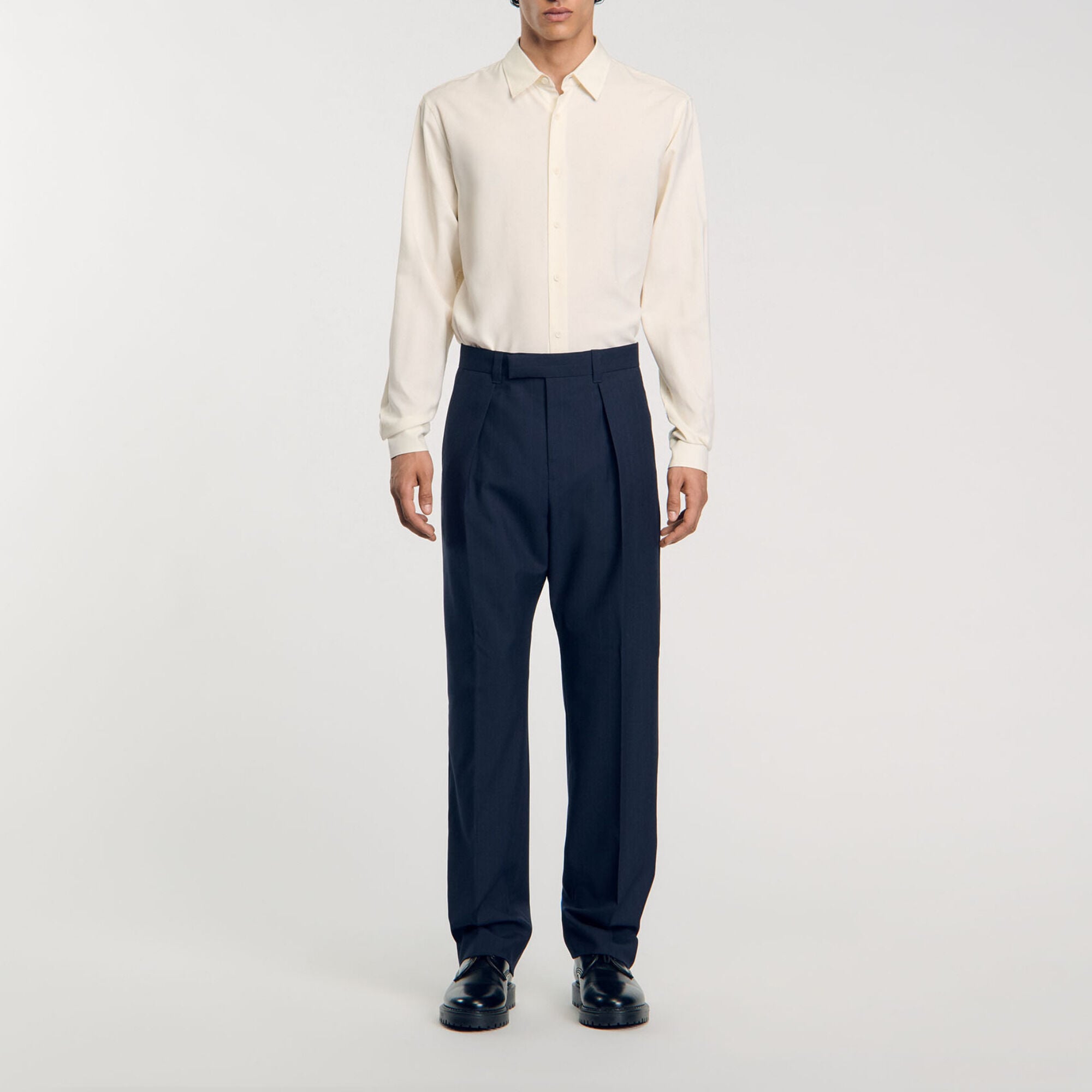 Pantalon met stolpplooien - Man | Sandro