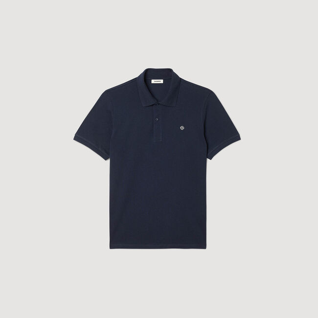 Polo met square cross-patch