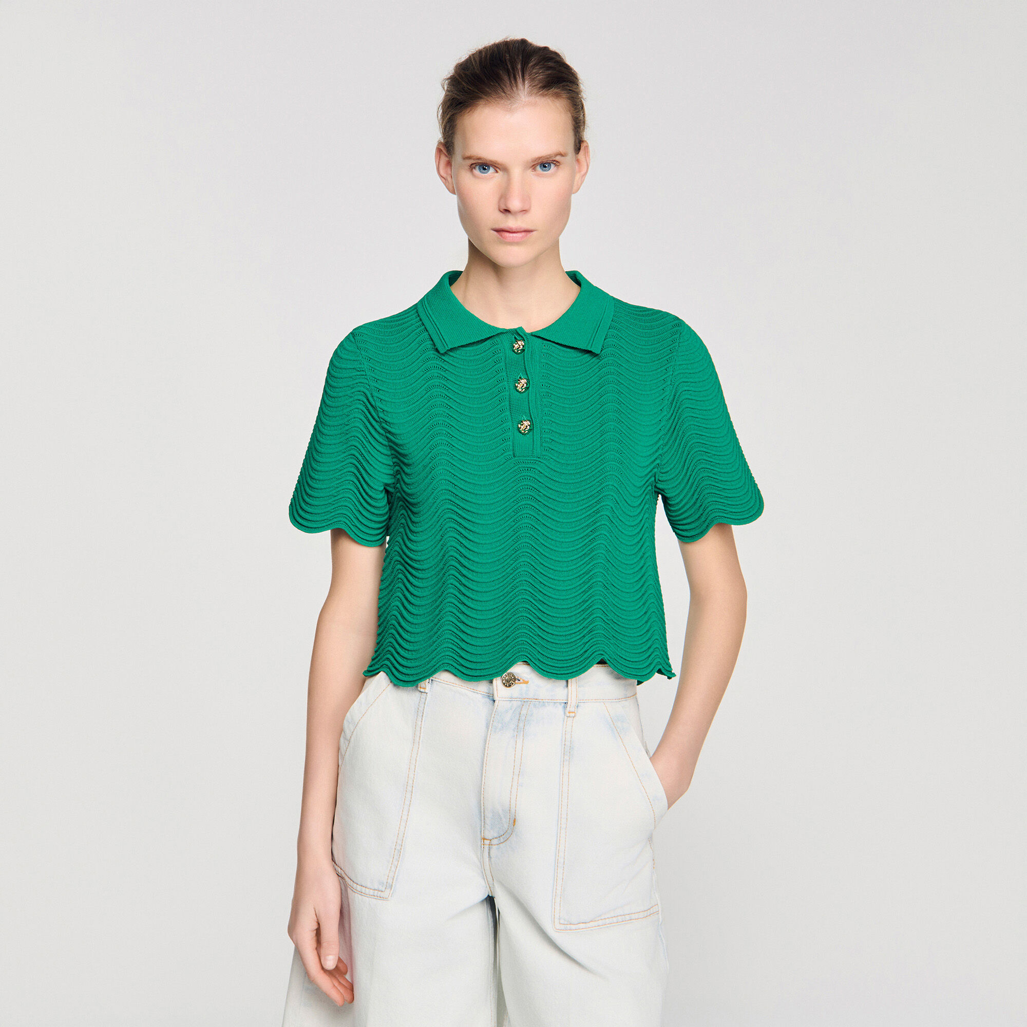 Korte trui van siertricot