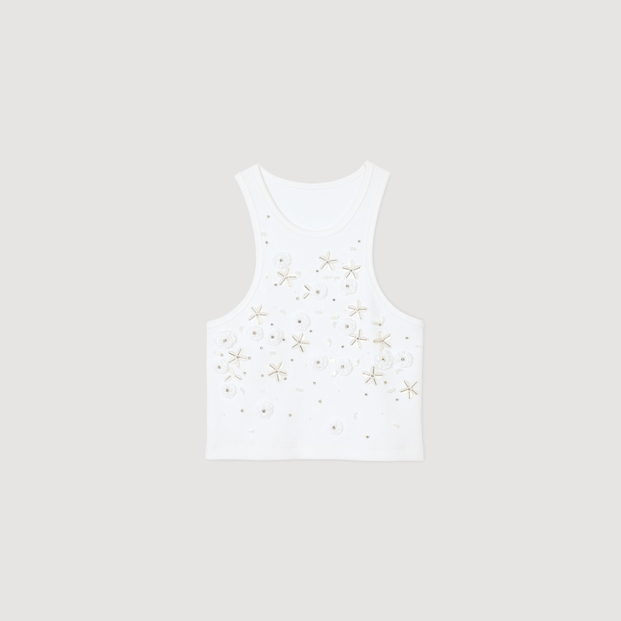 Tanktop met parels en stras