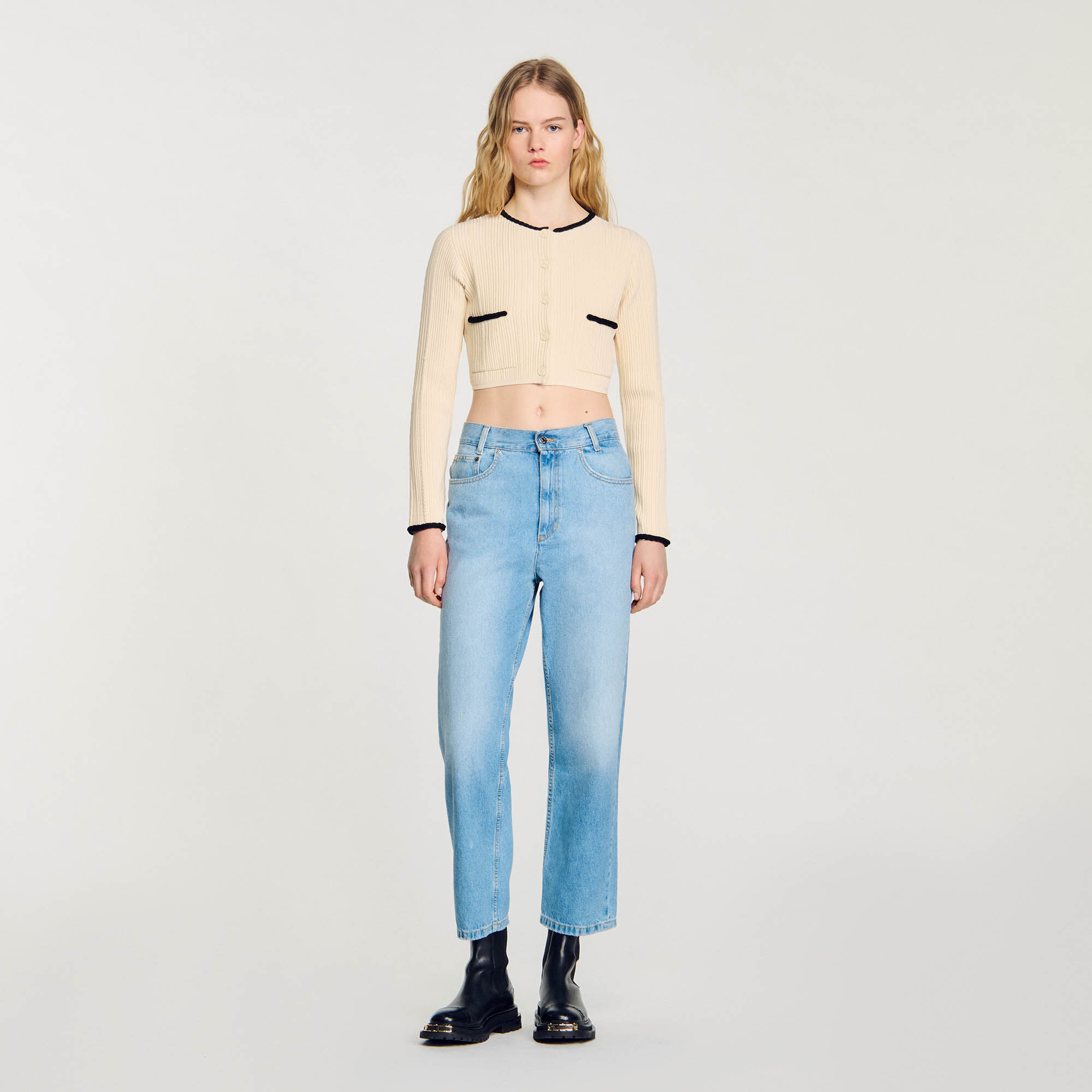 Vest van pointelle breisel Sandro Dames