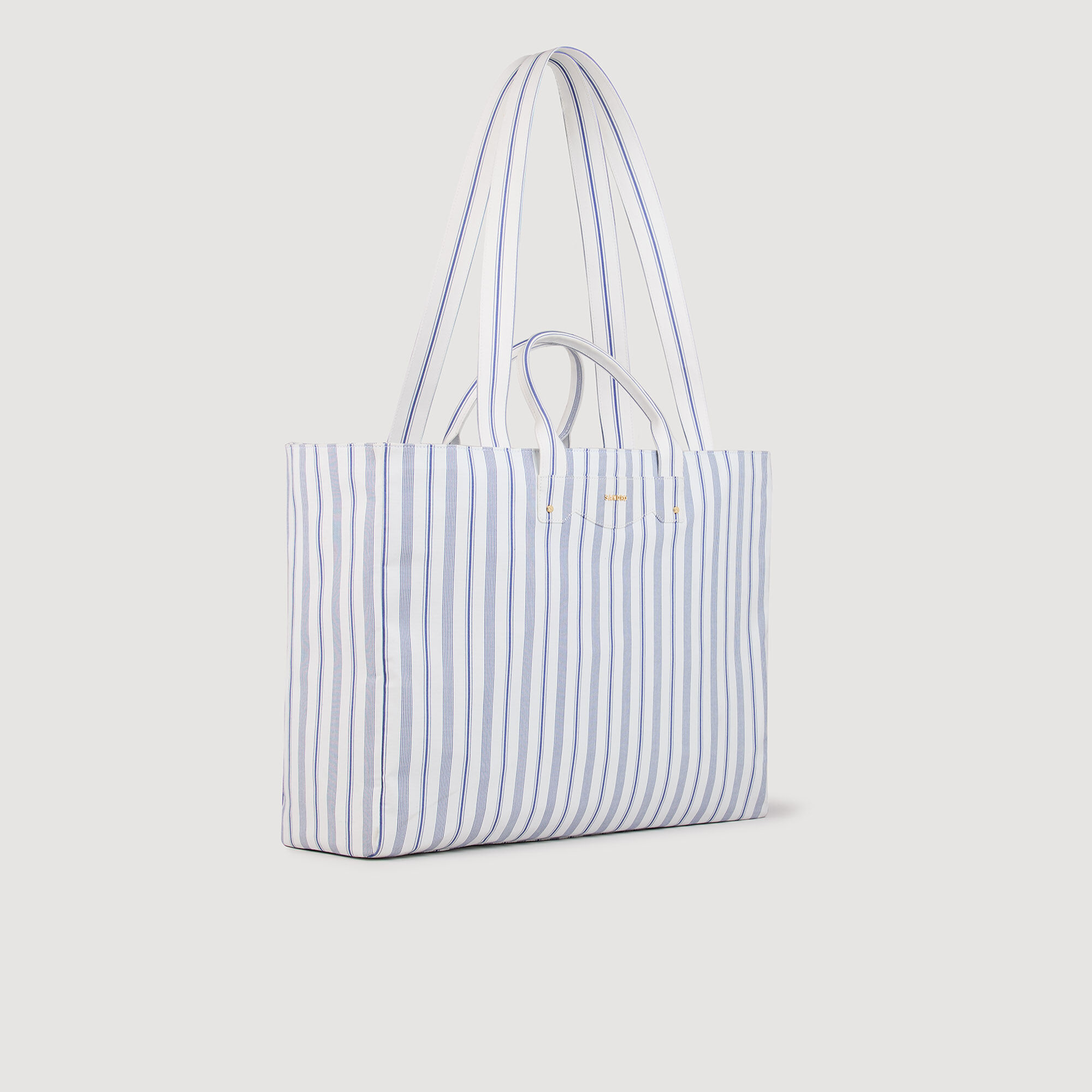 Shopper van gestreepte stof