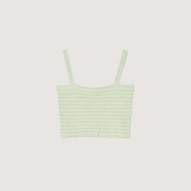 Korte top tricot stras