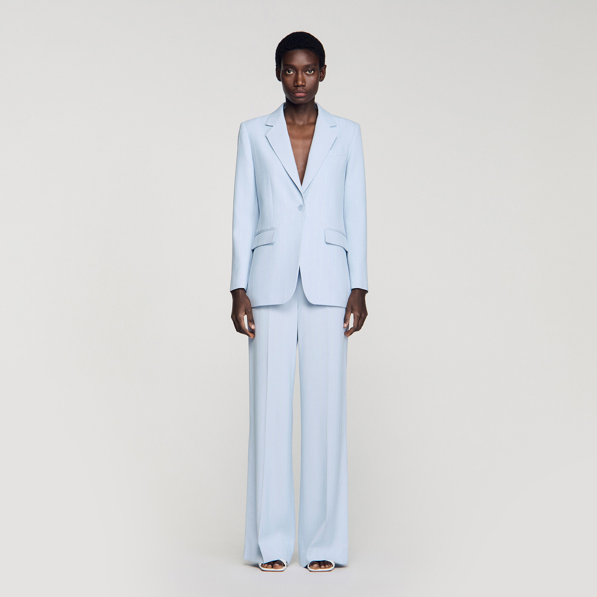 Gestreepte blazer met pailletten