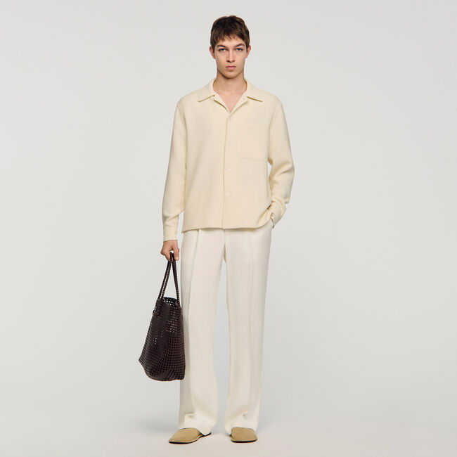 Overhemd met textuur en haaienkraag