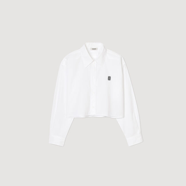 Korte overhemdblouse van popeline stof