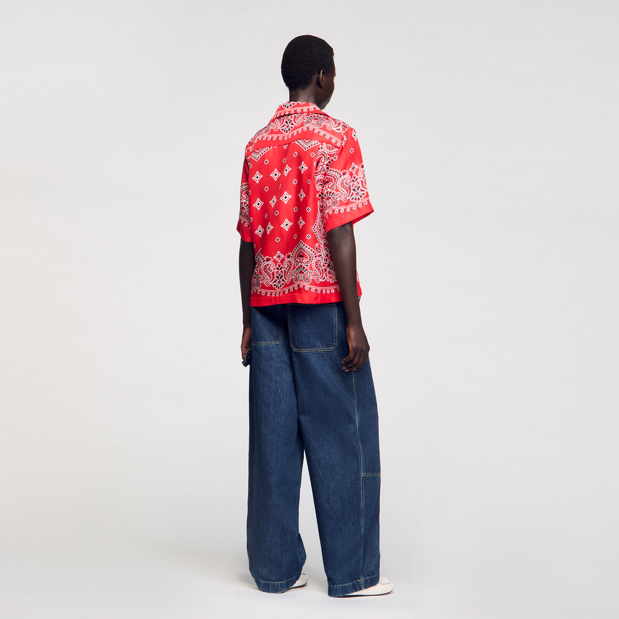 Overhemdblouse bandana print