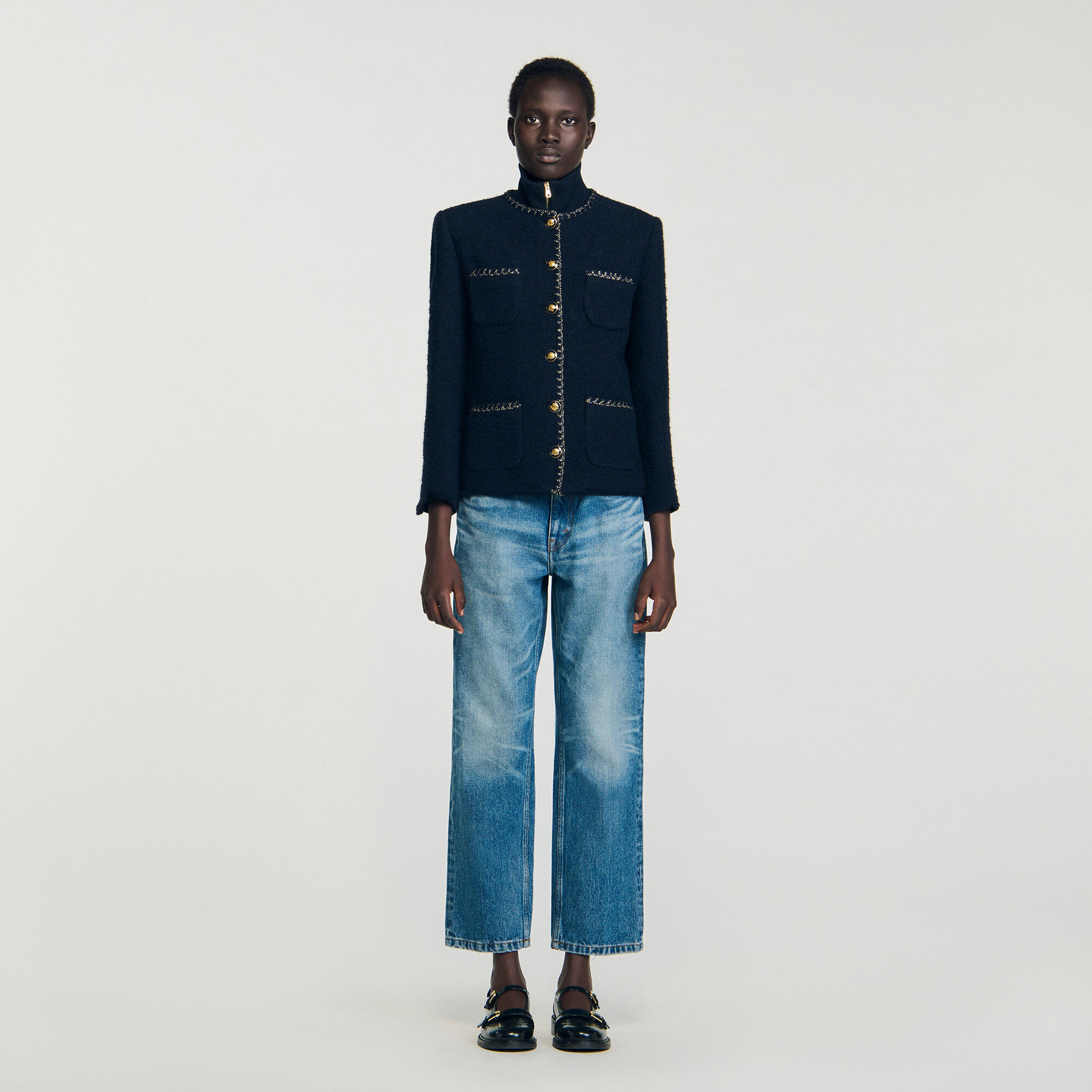 Tweed jasje met siergalons