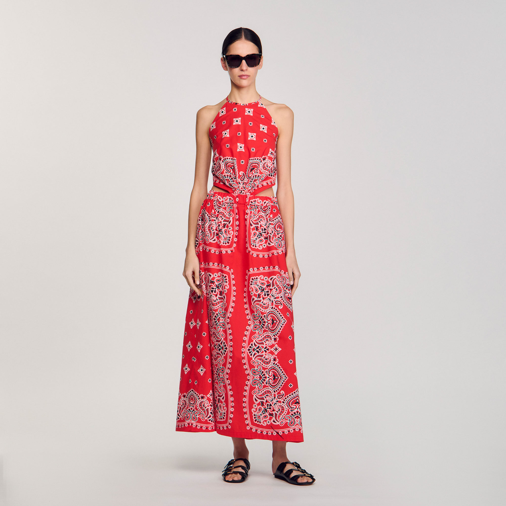 Lange jurk bandana print