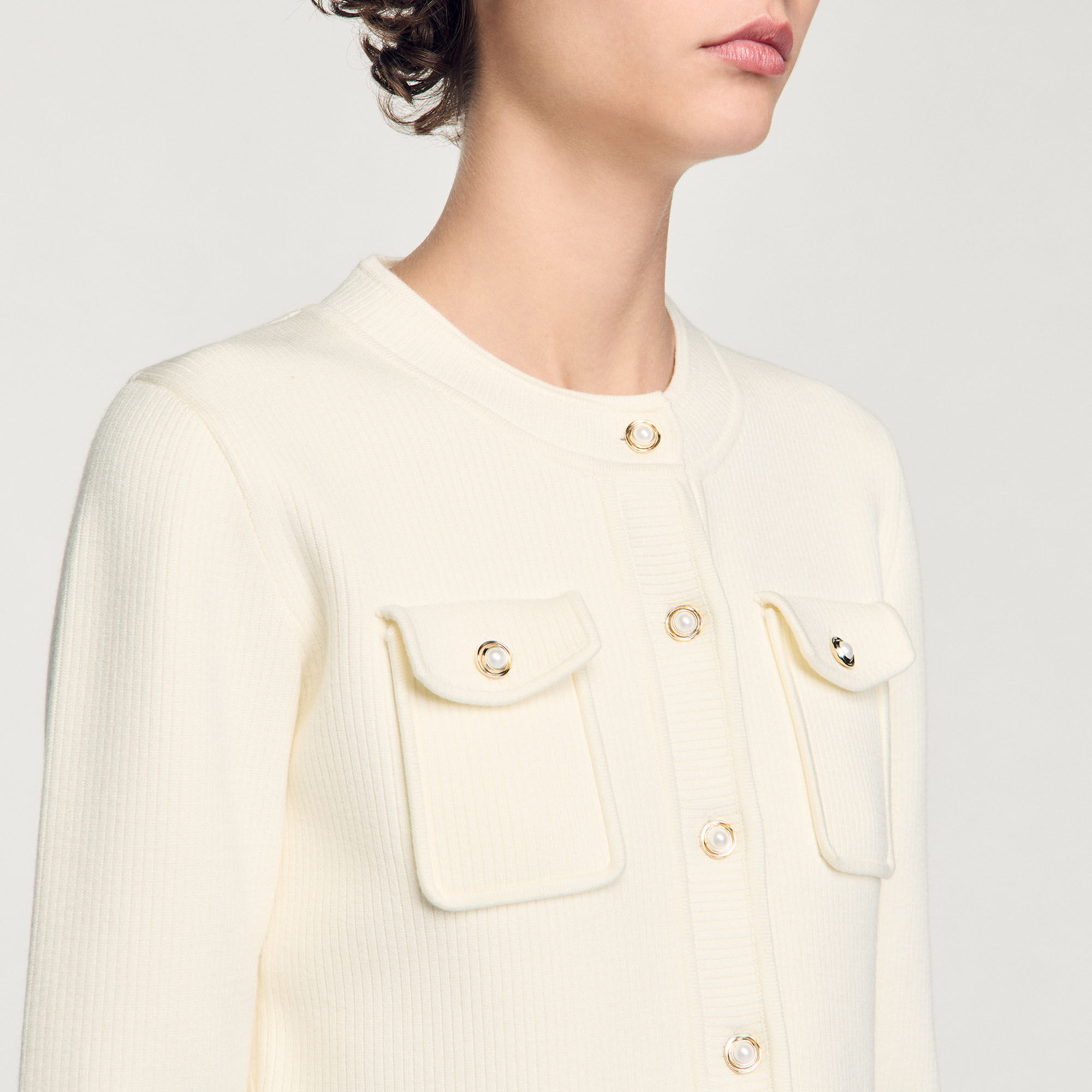 Cardigan vest ribgebreid
