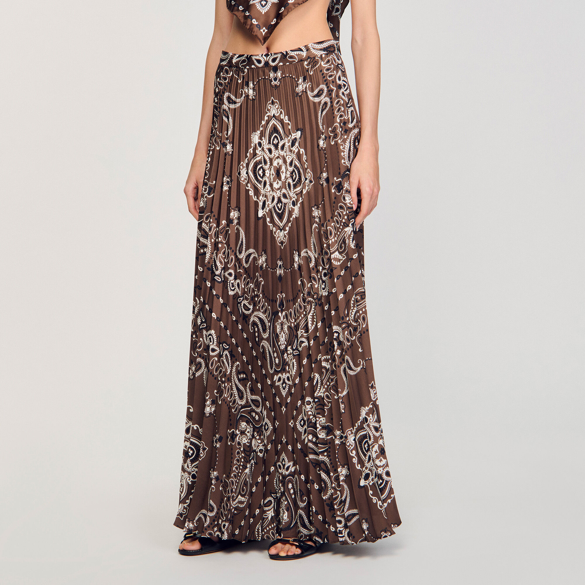 Lange plissé rok bandana print.
