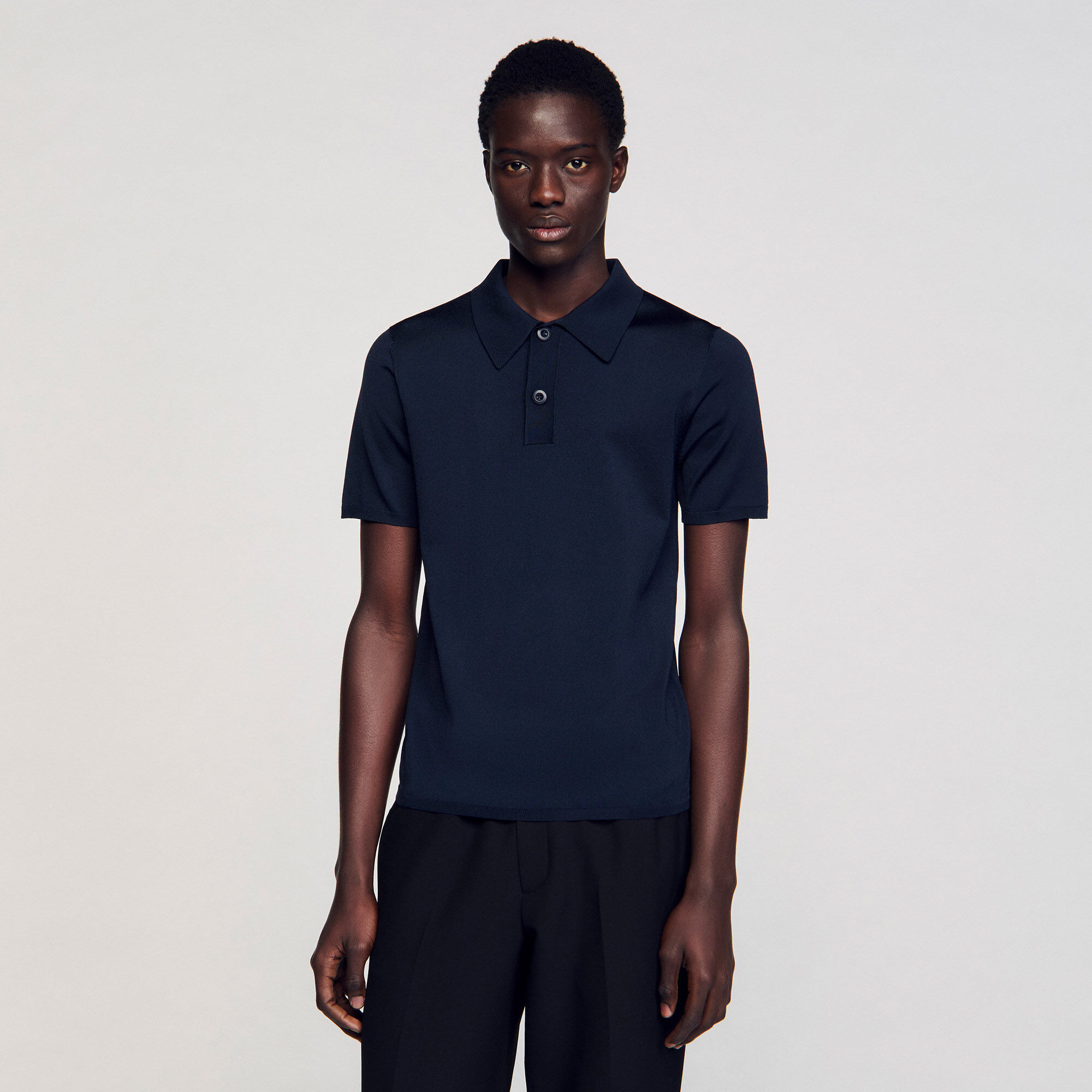 Tricot poloshirt met korte mouwen