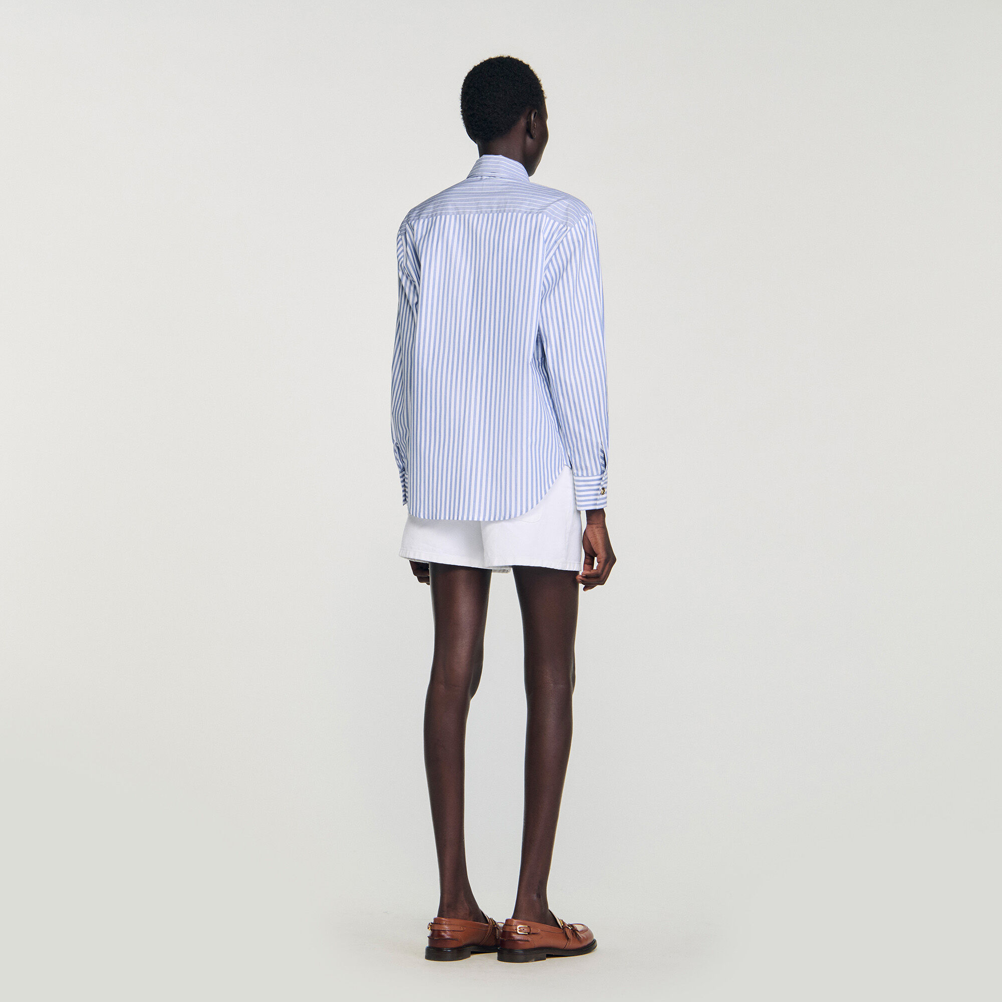 Overhemdblouse stropdas strepen
