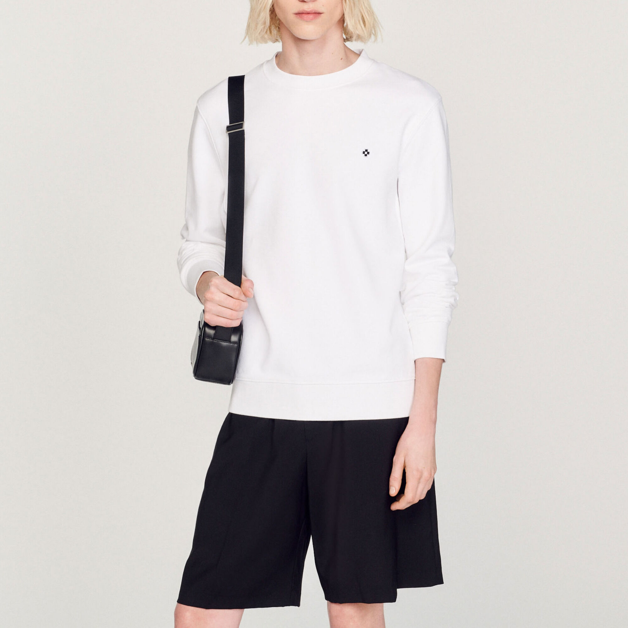 Sweater met square cross