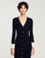 Lange jurk tweekleurig tricot