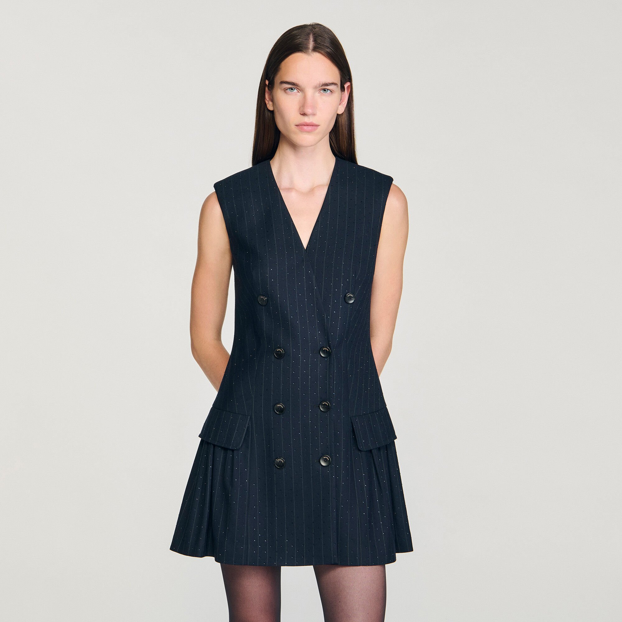 Korte jurk blazer stijl met stras