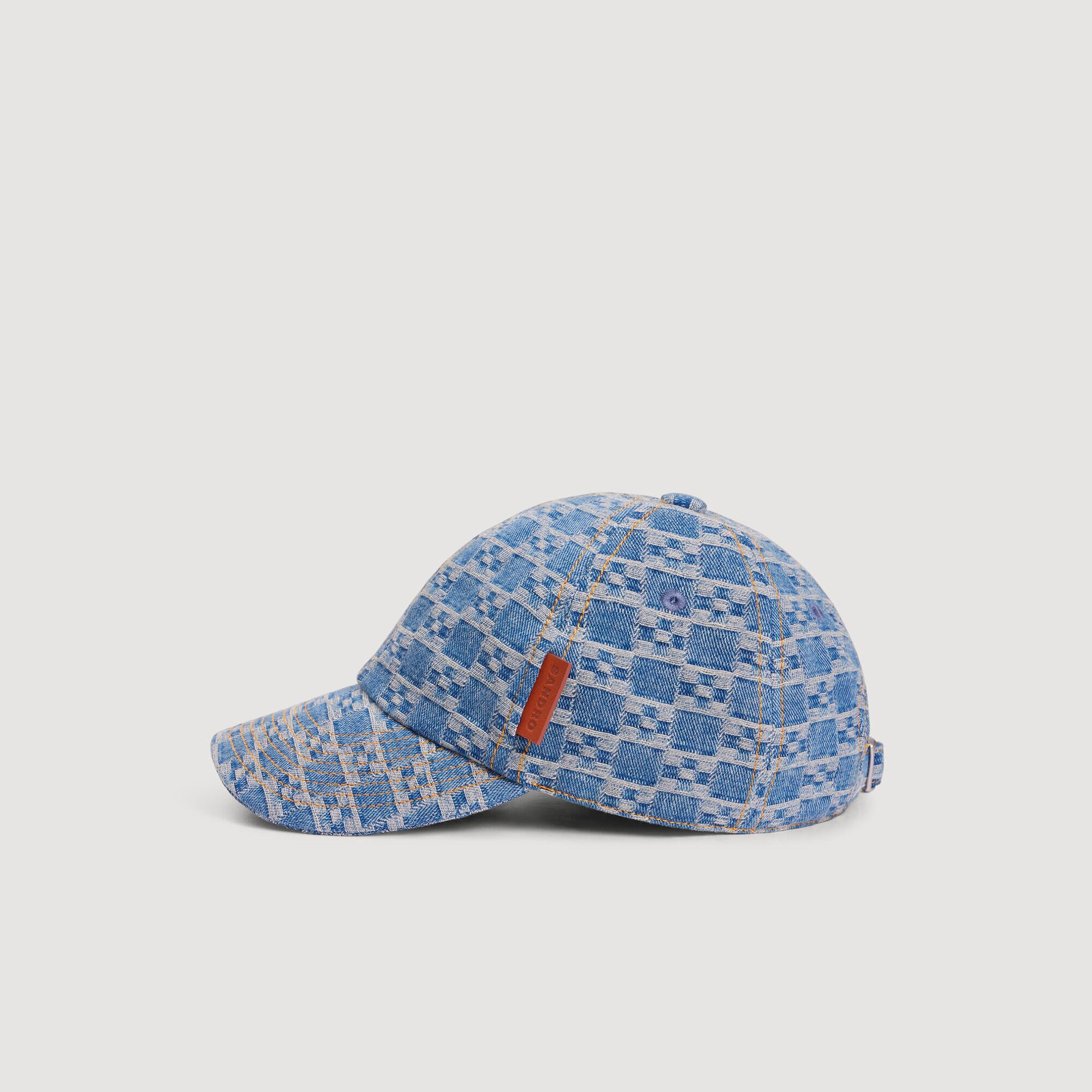 Denim pet met kruispatroon