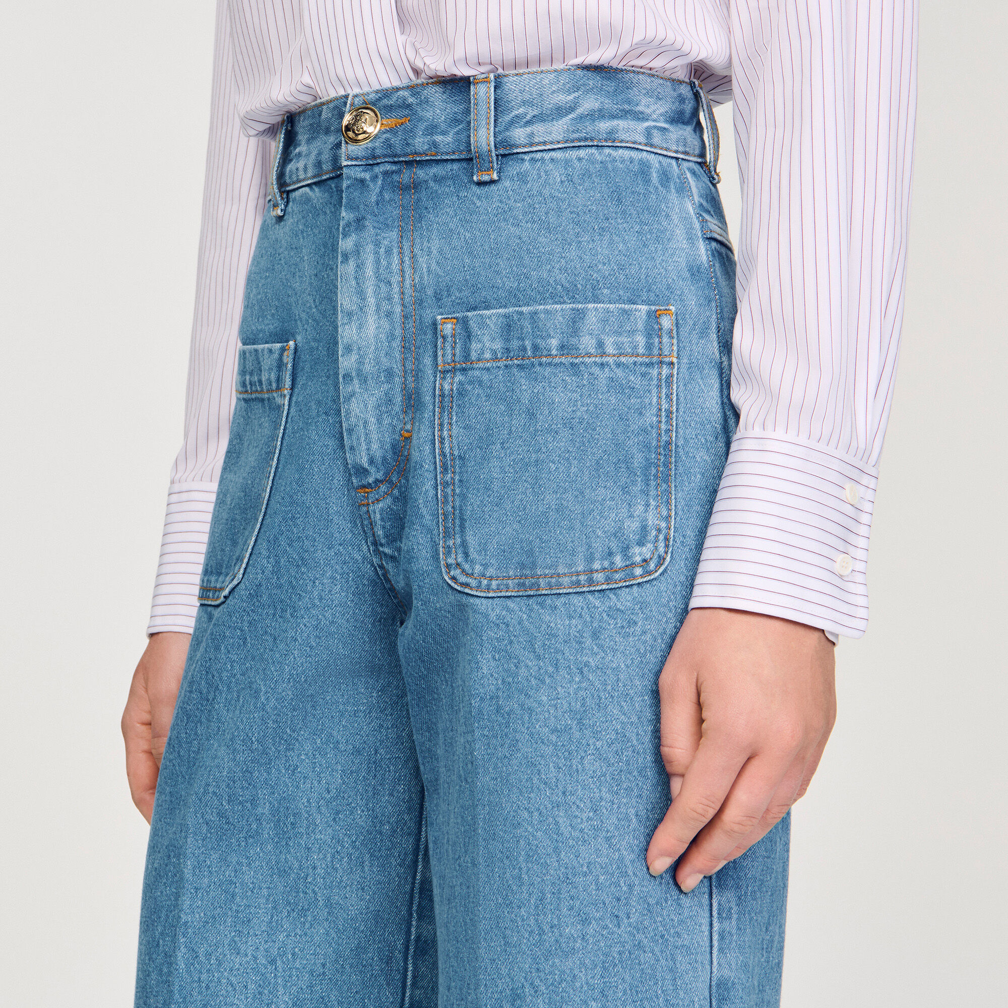Jeans wijd met hoge taille