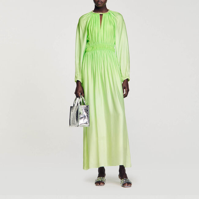 Lange jurk hals met stras