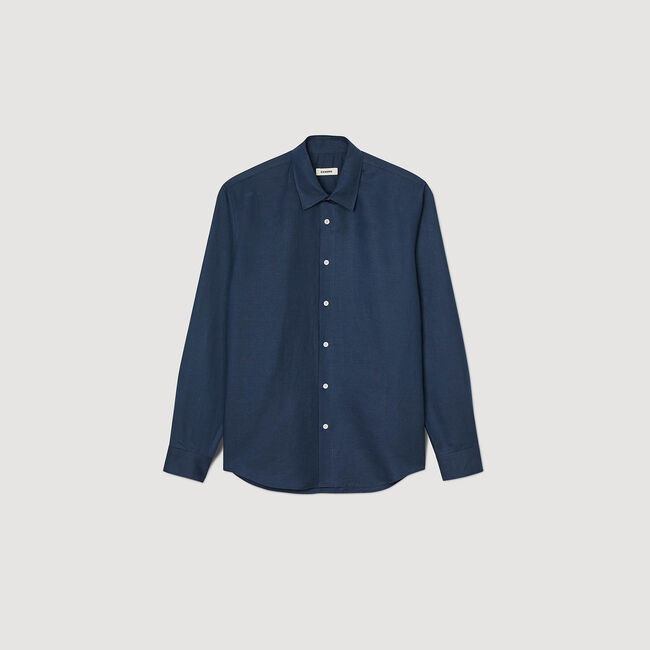 Overhemd van katoen en linnen 