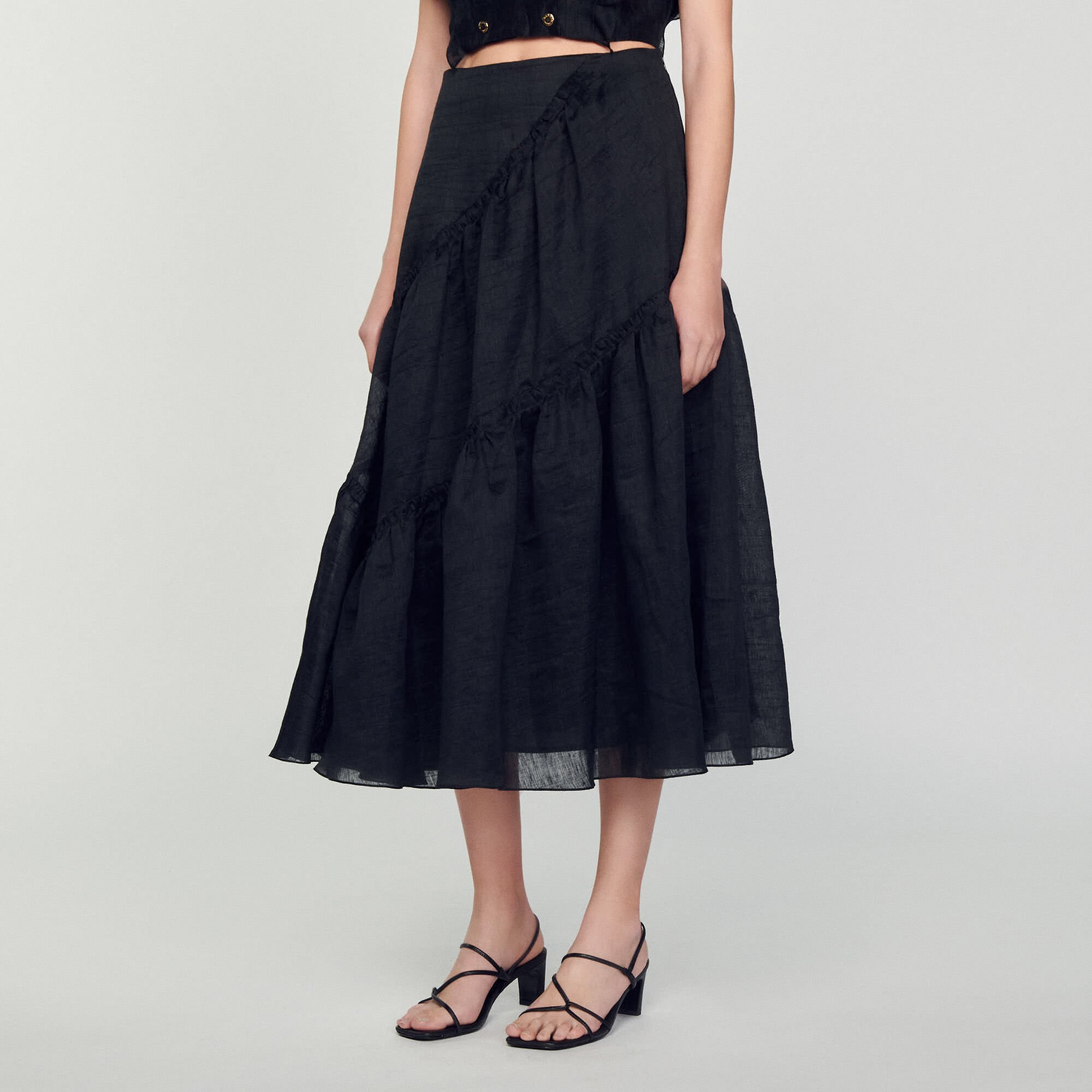 Lange rok met volants