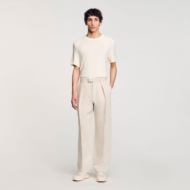 Pantalon wijdvallend met plooien