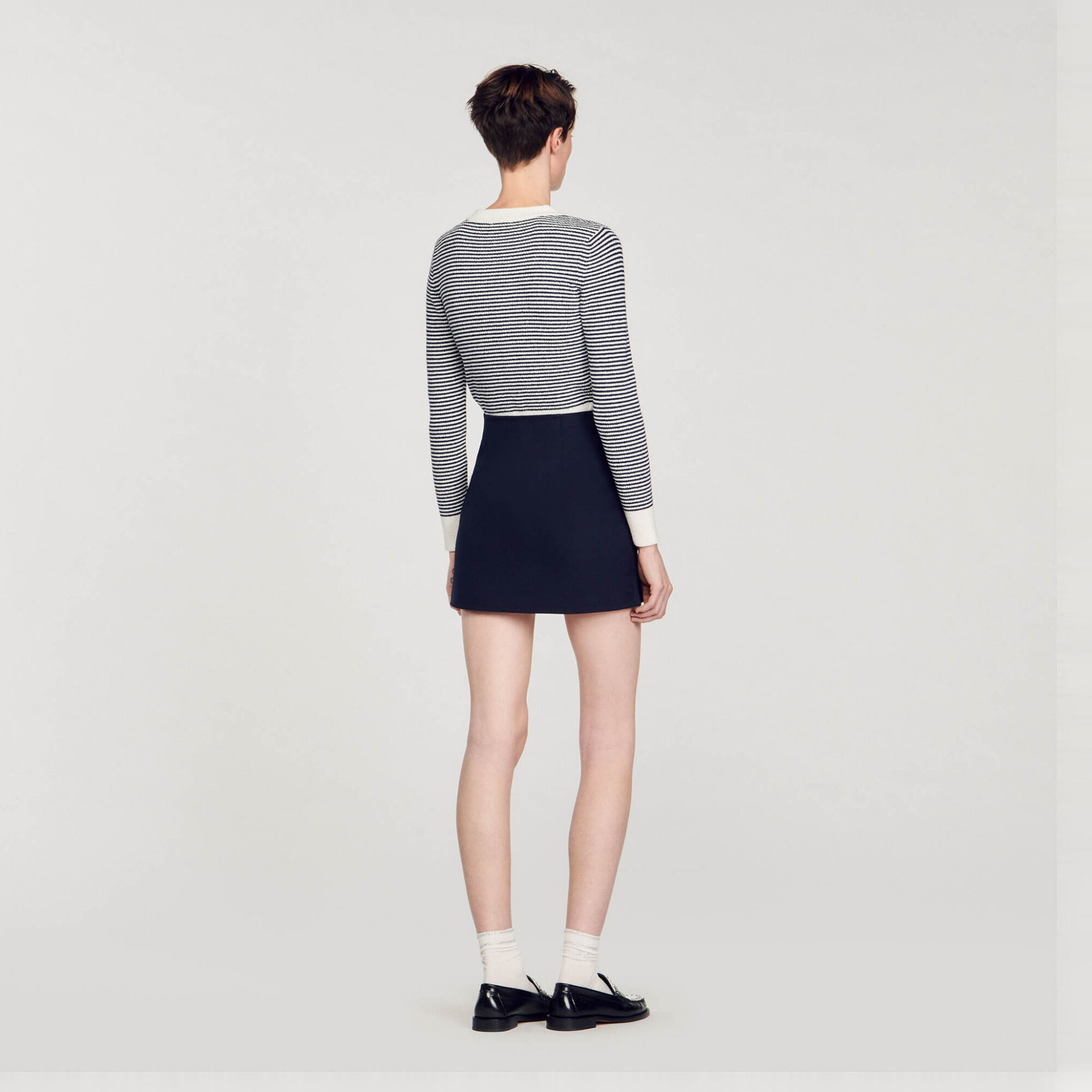 Korte rok van wollen keperstof