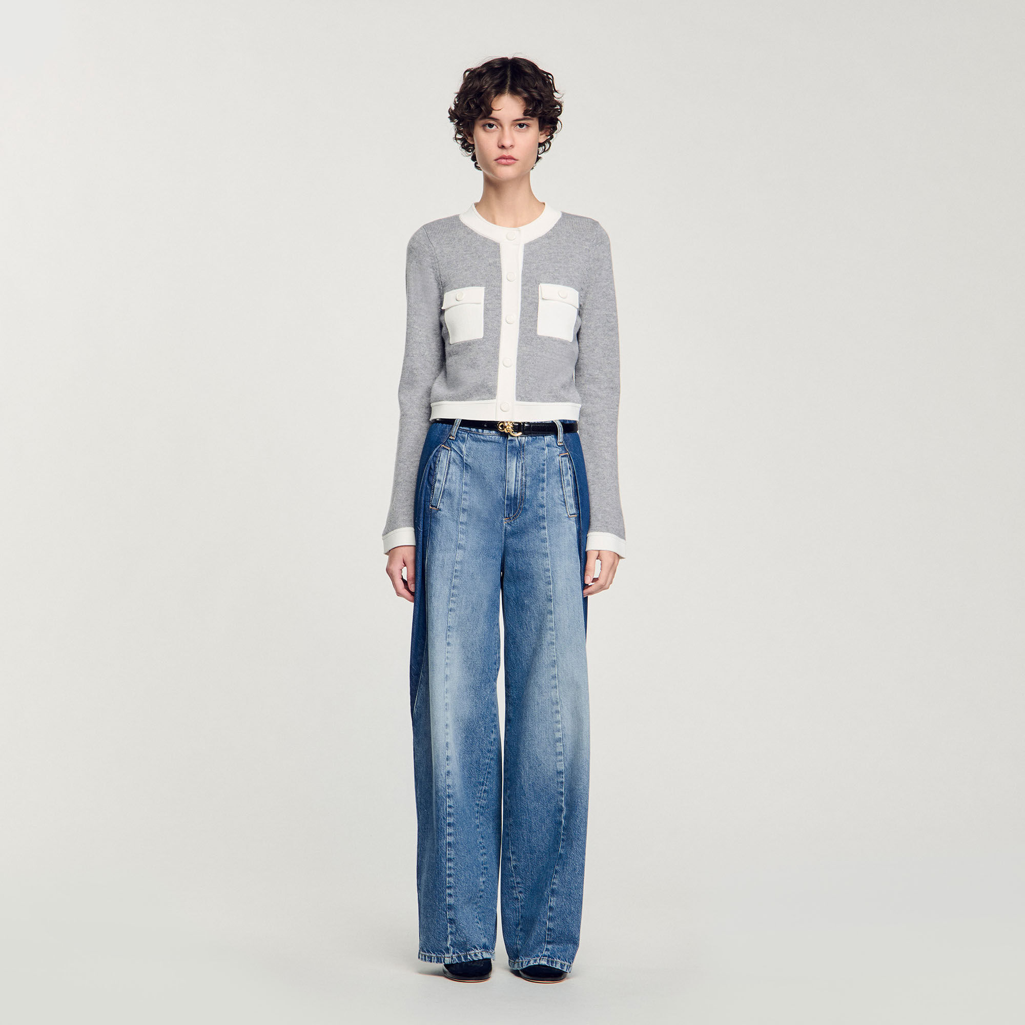 Cardigan vest tweekleurig