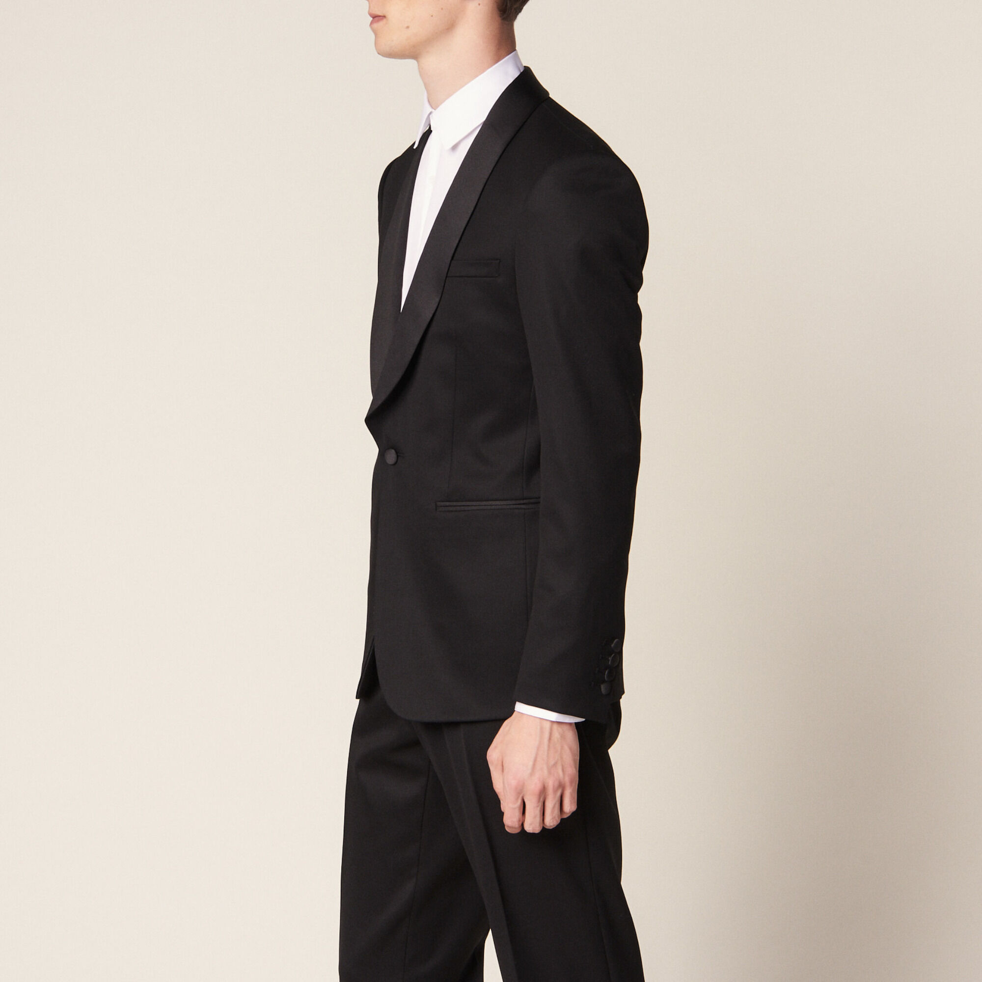 Sandro grain de poudre tuxedo jacket
