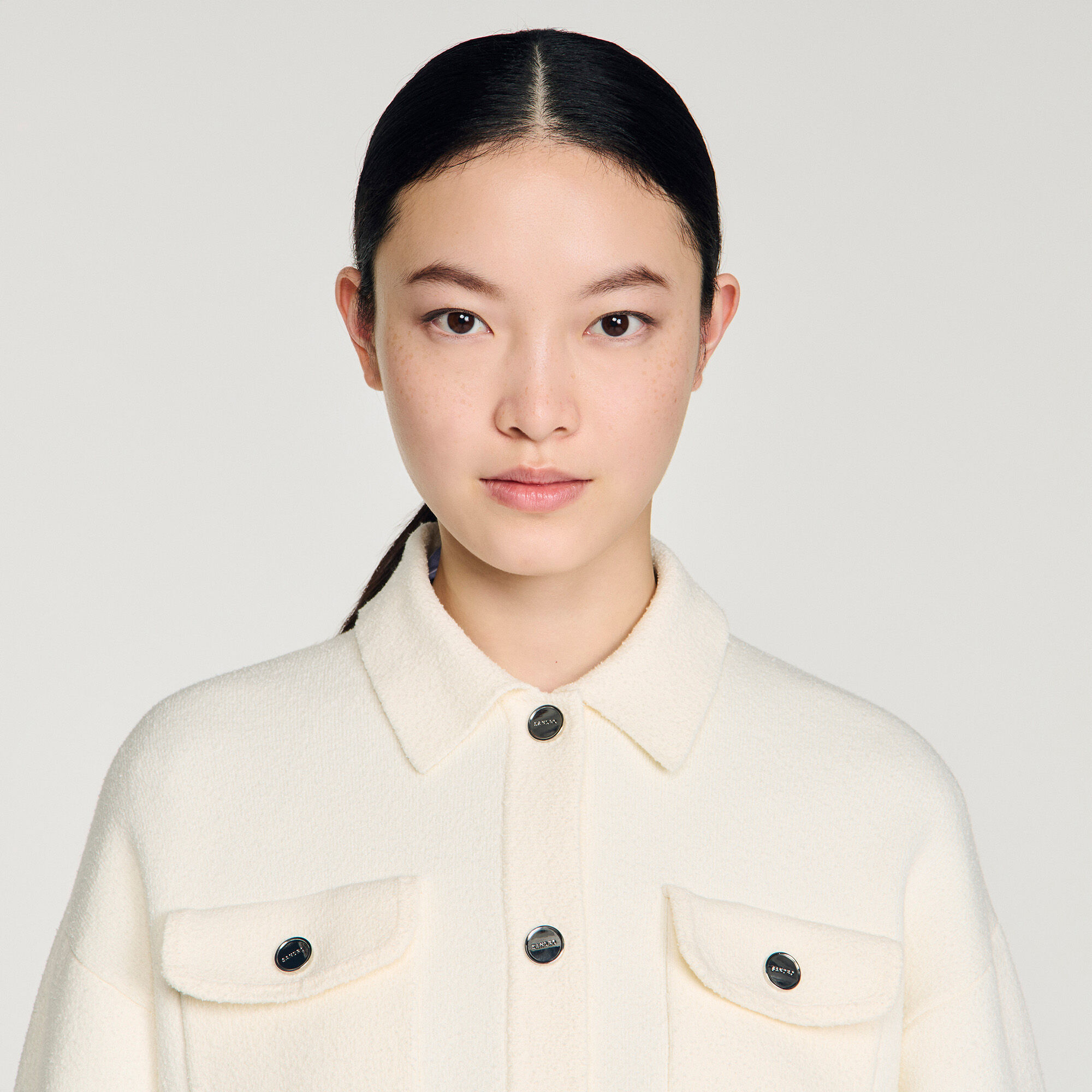 Cardigan vest met denim