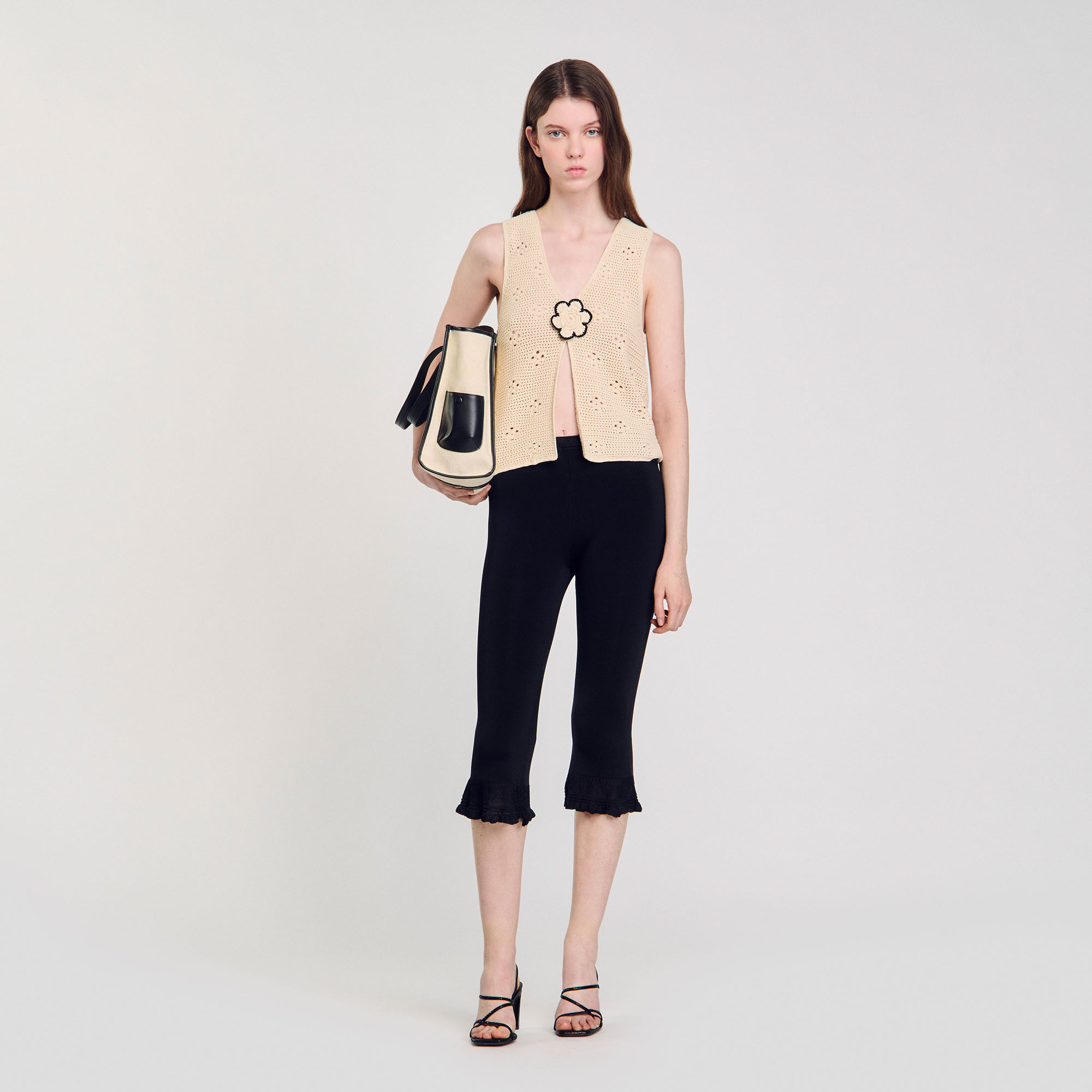 Capri broek met volants