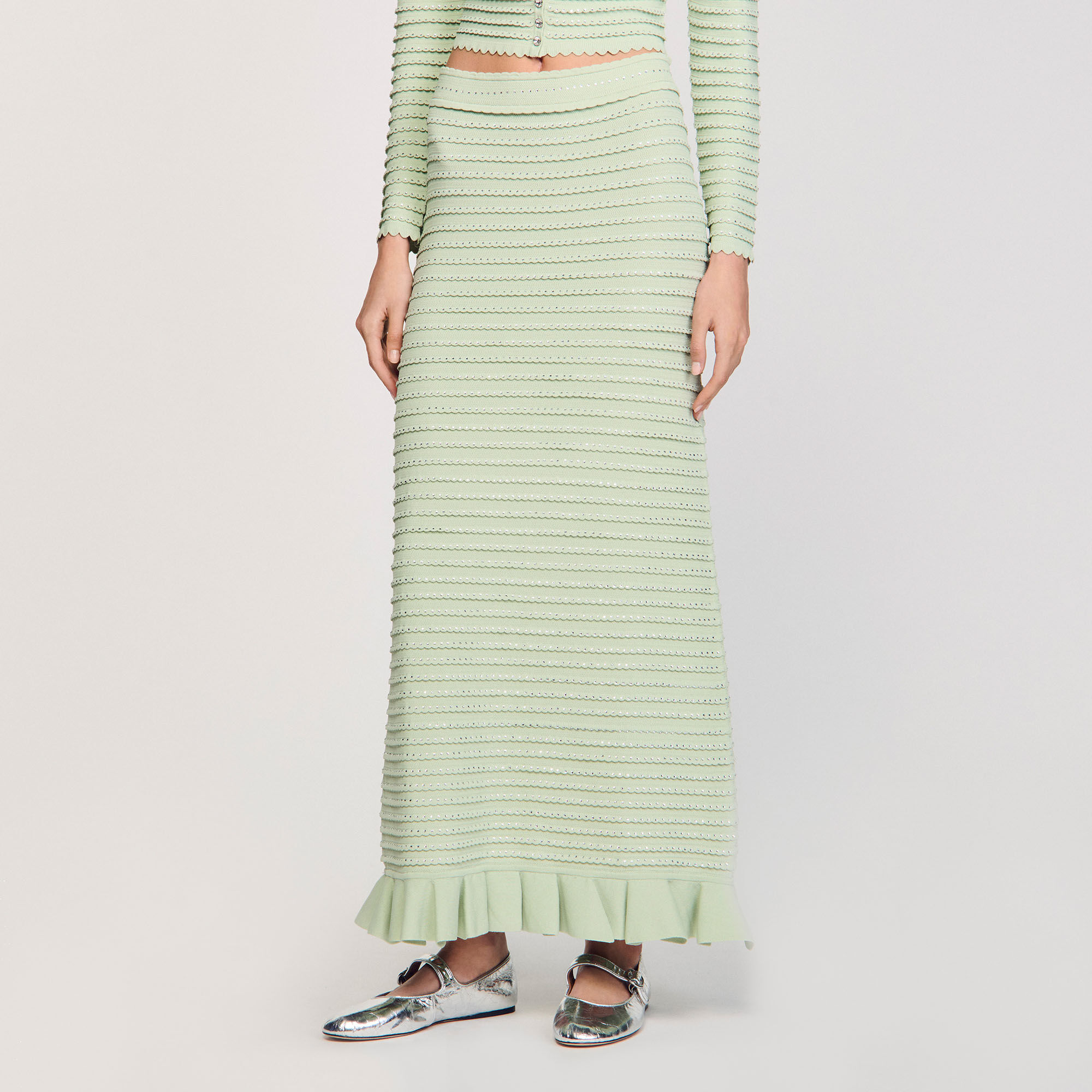 Lange rok tricot stras