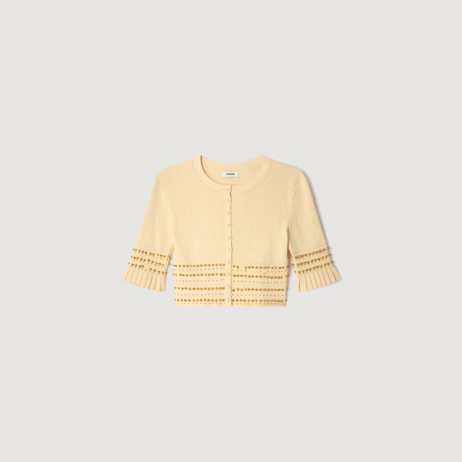 Cardigan vest kort met kwastjes