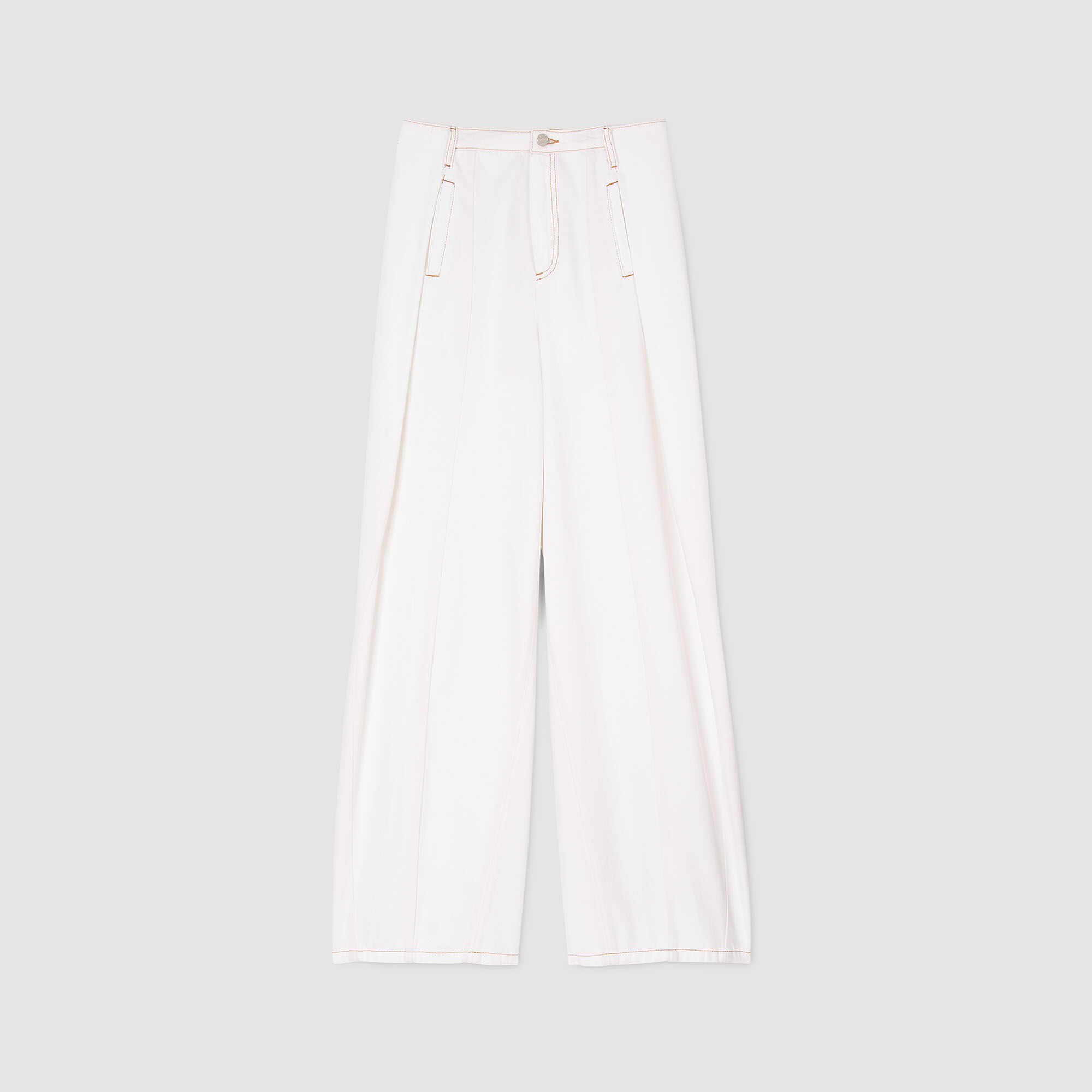 Jeans wijdvallend met stiksels