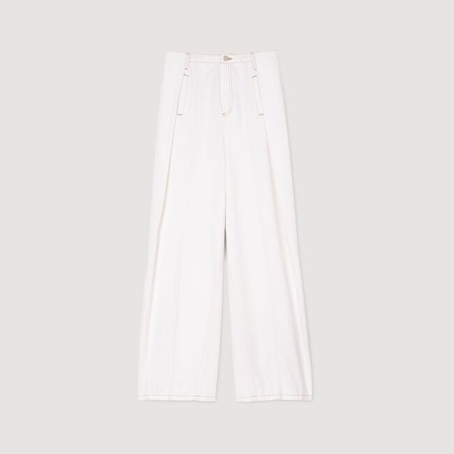 Jeans wijdvallend met stiksels