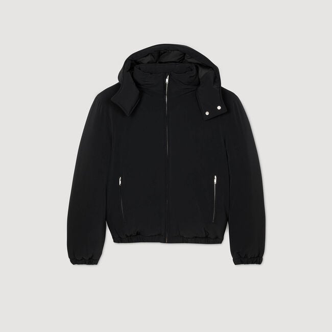 Donsjack met hoge kraag capuchon