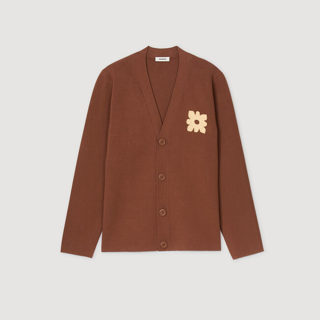 Cardigan vest met bloemdetail
