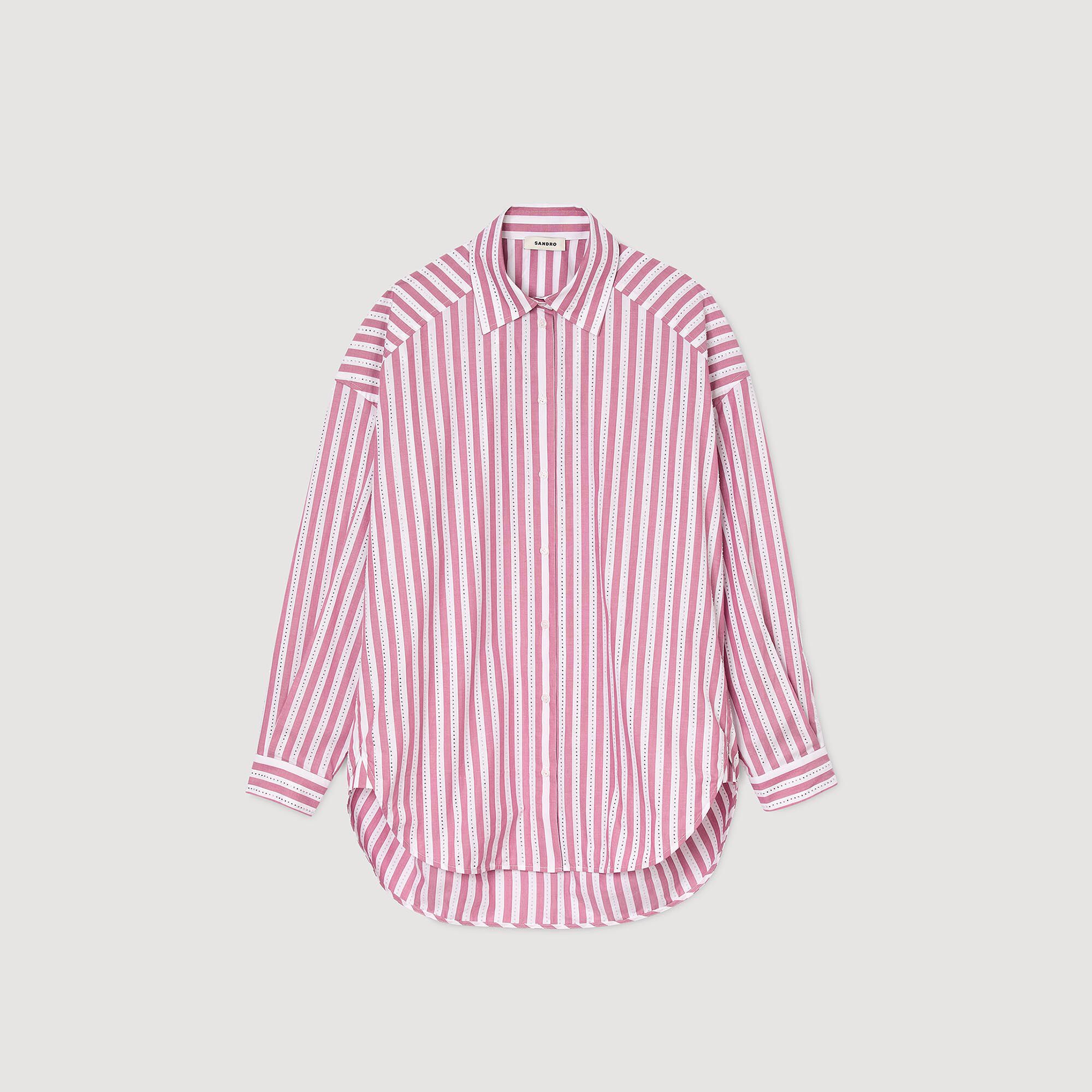 Overhemdblouse gestreept met stras