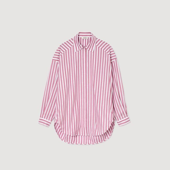 Overhemdblouse gestreept met stras