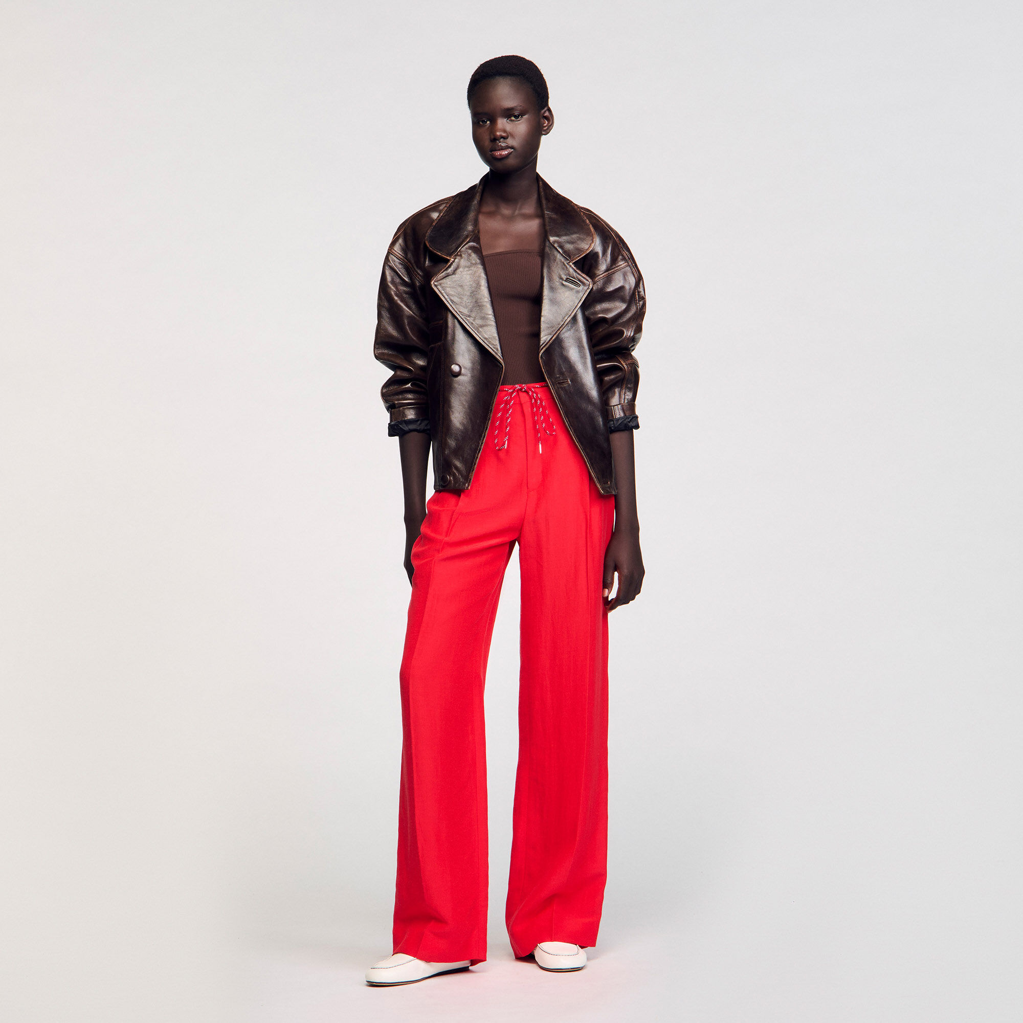 Pantalon met sierkoord