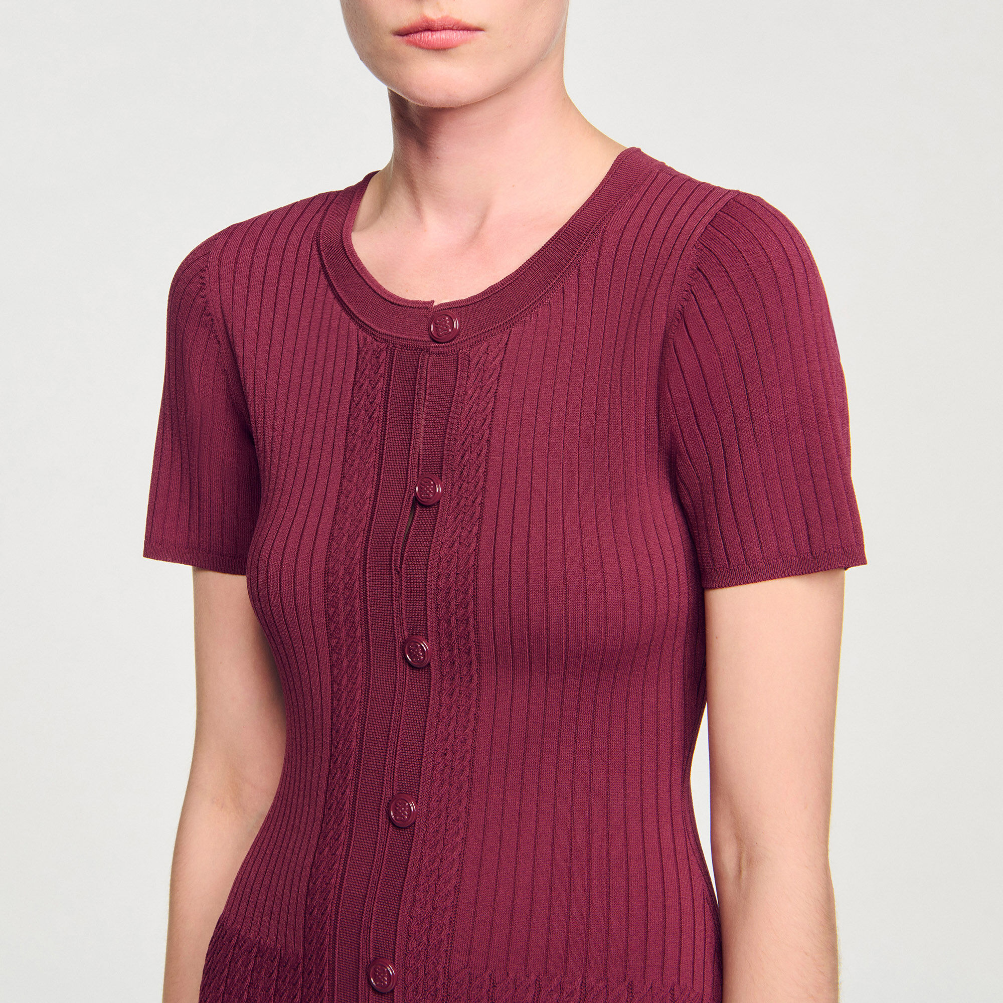 Lange tricot jurk