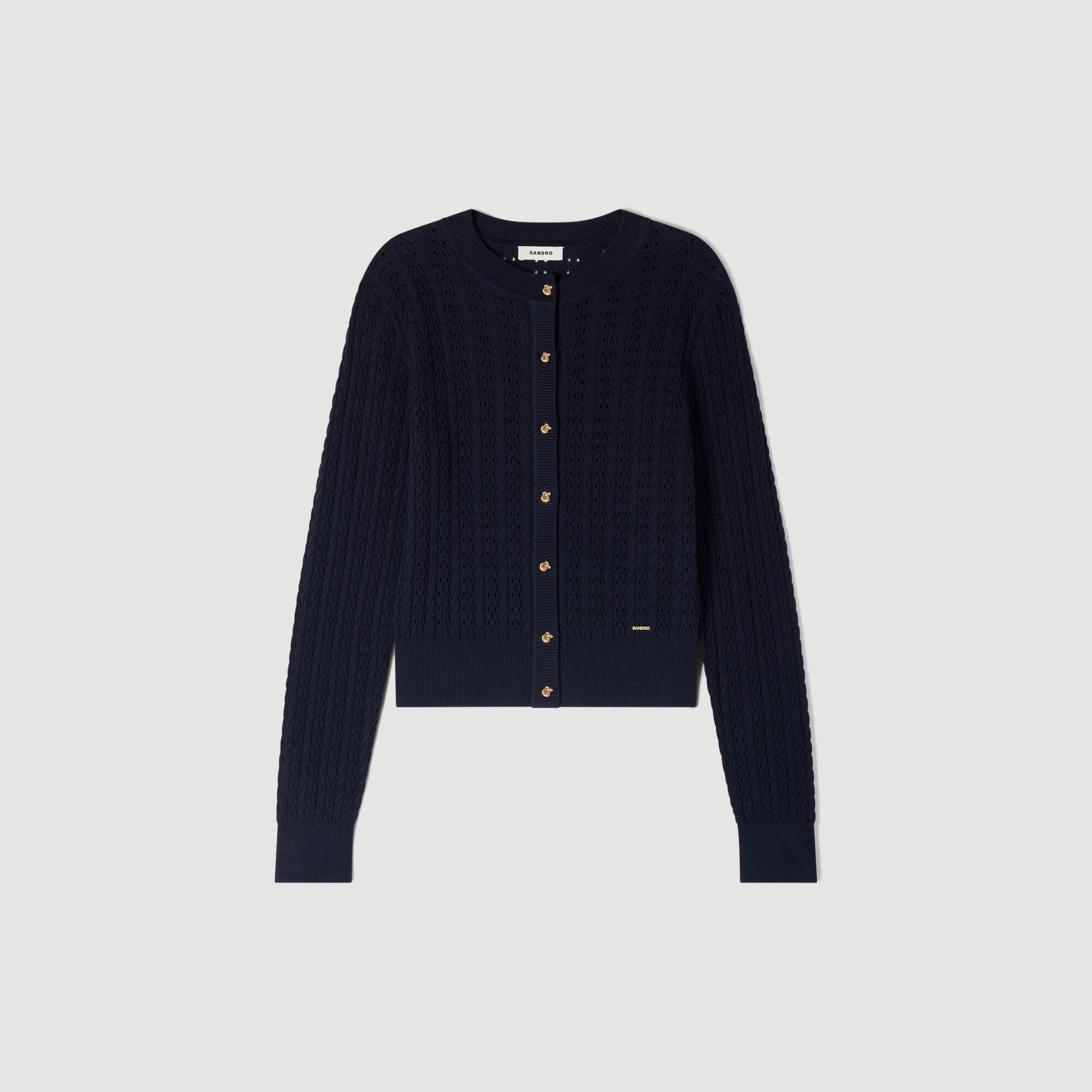 Kort gebreid vest met textuur