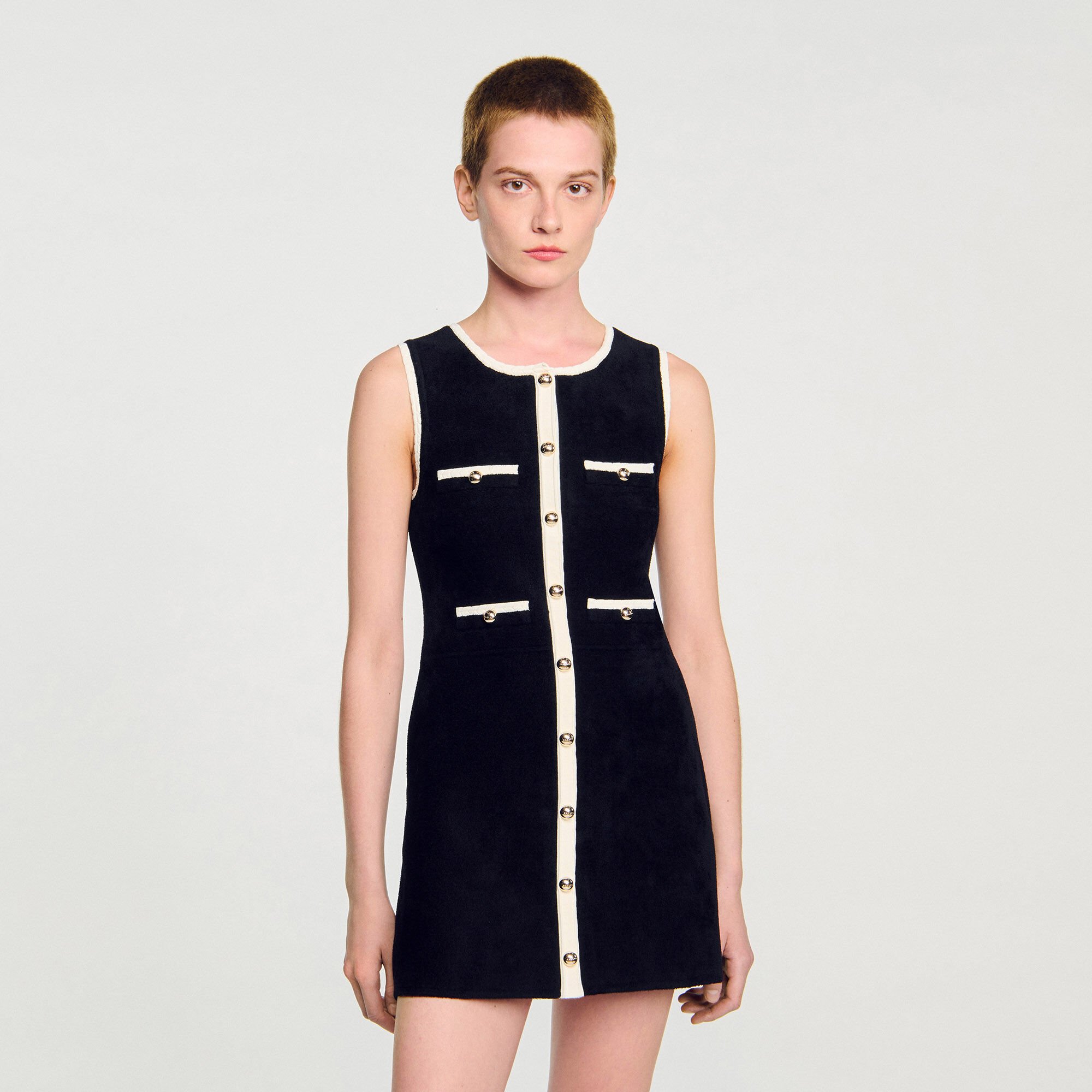 Korte jurk tricot velours