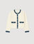 Cardigan vest met denim